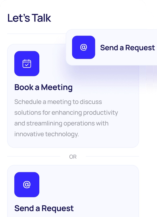 Form to schedule a call or send a request mobile